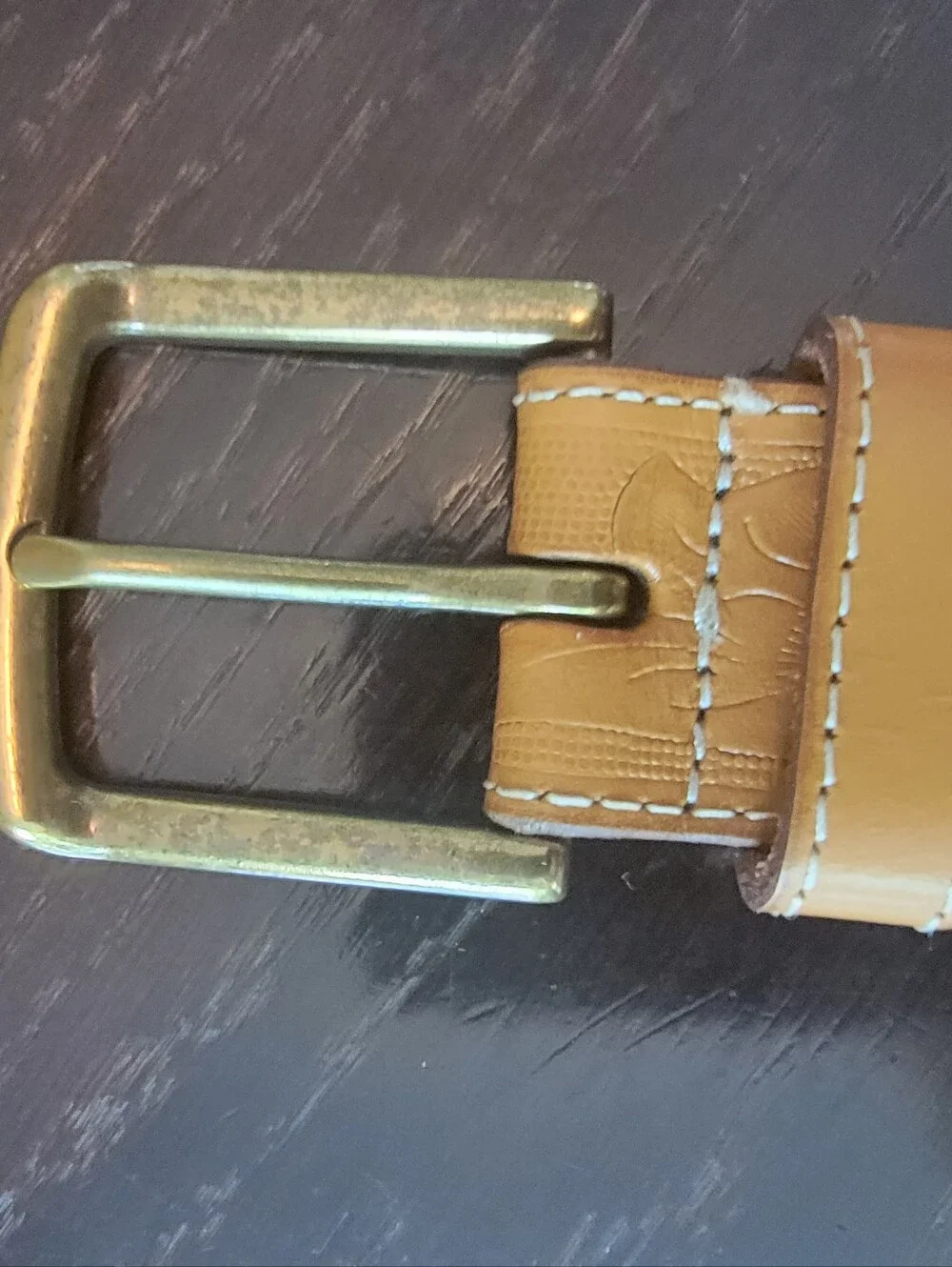 American Eagle Classic Embossed Tan Leather Belt -